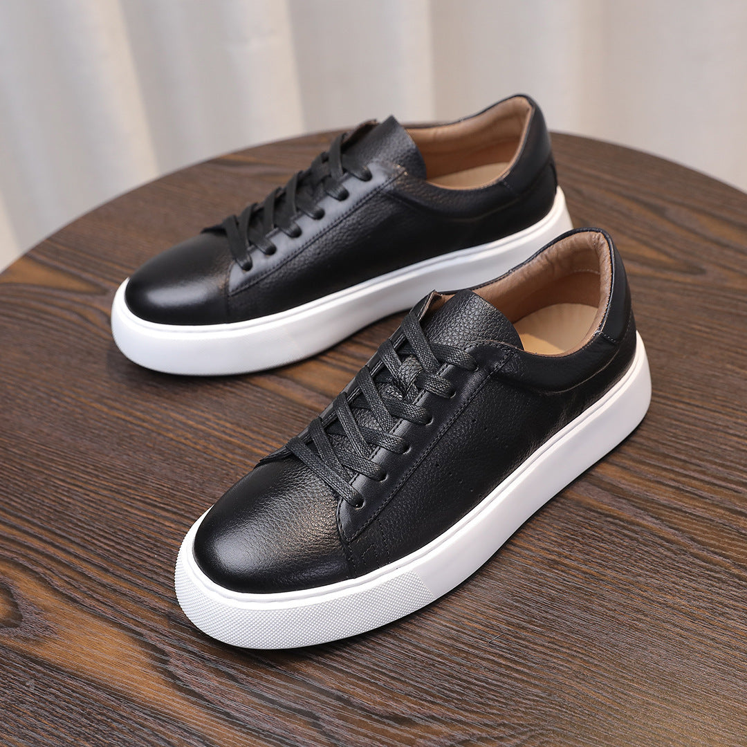 Top Layer Cowhide Men's Shoes Black Commute Leisure