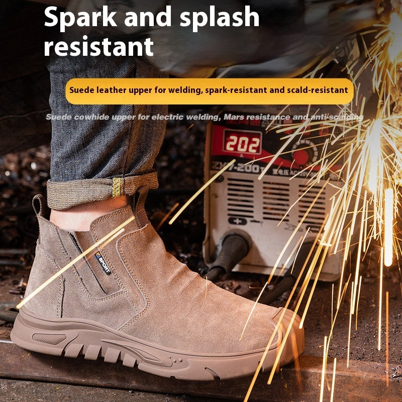 Welder Safety Shoes With Male Steel Toe Caps For Anti Smashing And Anti Piercing