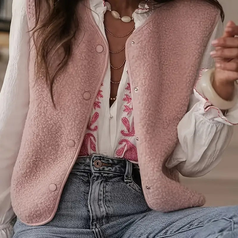 Women's Short Korean-style Faux Lamb Plush All-matching Vest