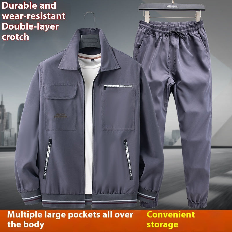 Thin Camouflage Cargo Pants Suit Men's Wear-resistant Dirt-resistant Lightweight