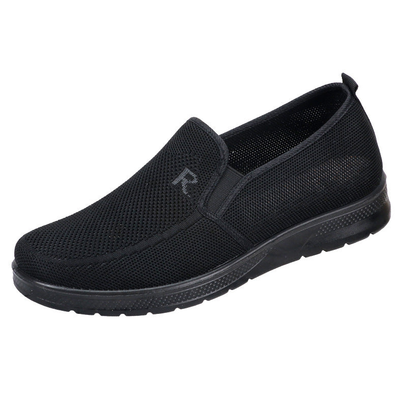 Polyurethane Men's Flying Woven Shoes Slip-on Soft Bottom