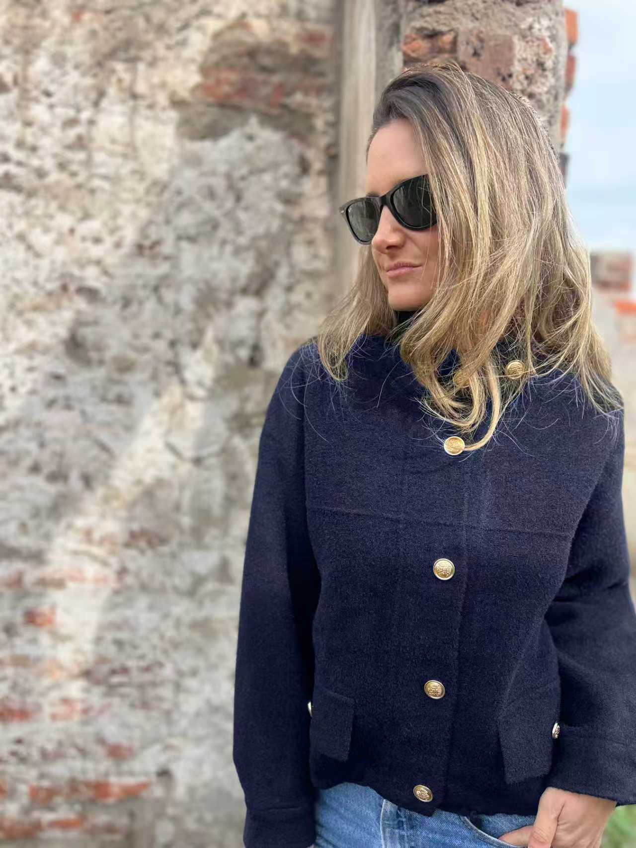 Tie Pocket Cardigan Single-breasted Mid-length Coat