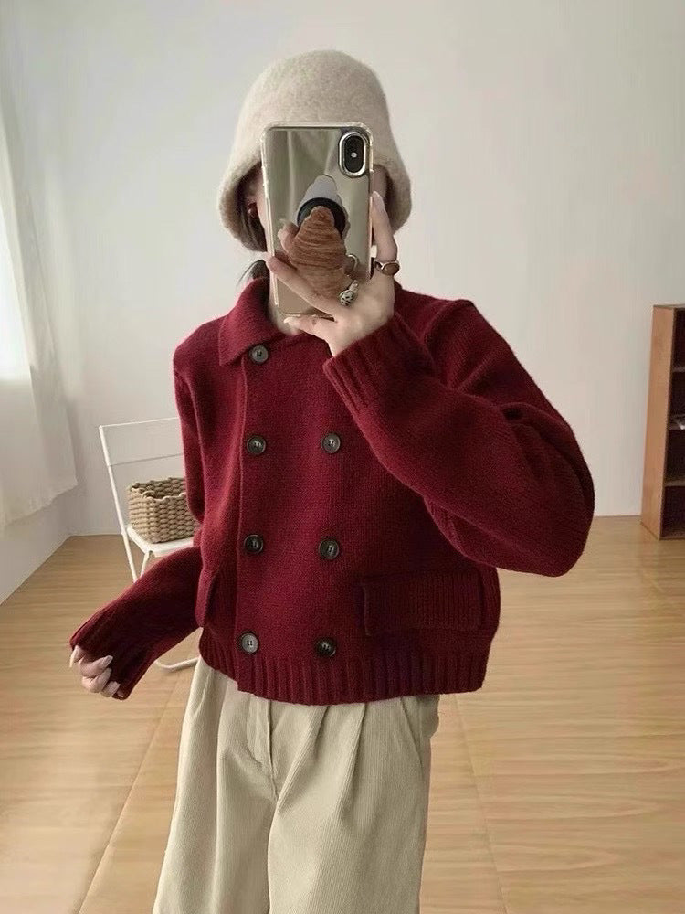 Fashionable All-match Faux Pocket Knitted Cardigan