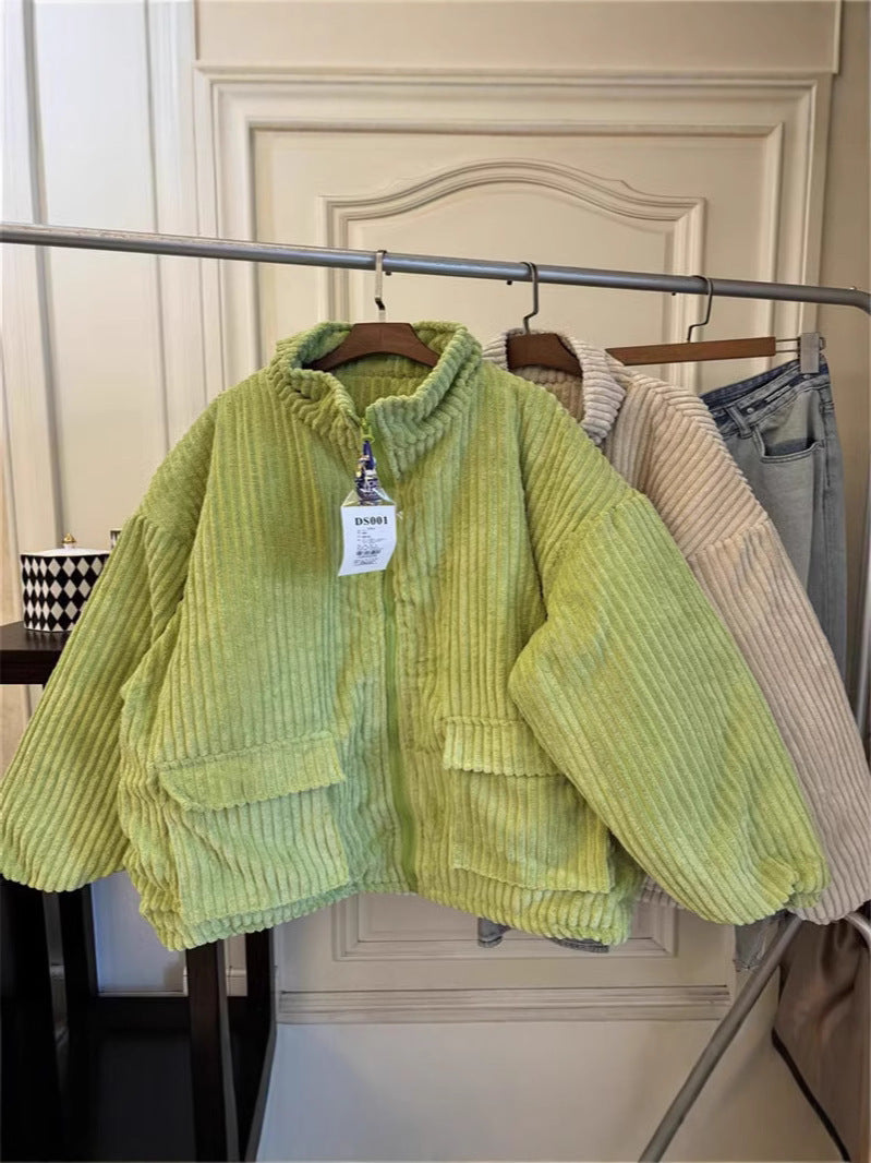 Men's Japanese Fashion Brand Thick Warm Corduroy Bread Coat