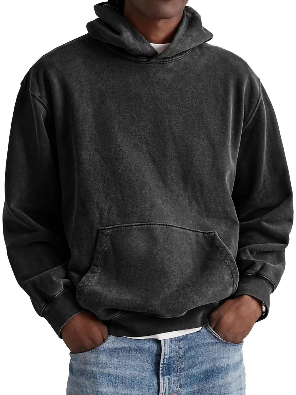 Men's Round Neck American Retro Casual Hooded Sweatshirt