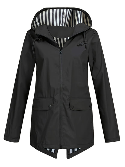 Women's Zipper Hooded Outdoor Windproof Thin Coat