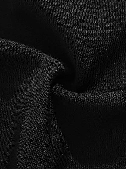 Color Button Semi-elastic Shorts