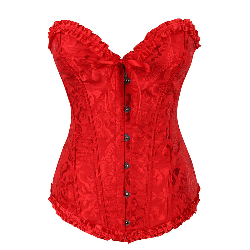European And American Gathered Waist Court Corset Vest