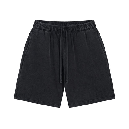 Washed Bi Pattern Dyed Vintage Terry Men's Sports Pure Cotton Shorts